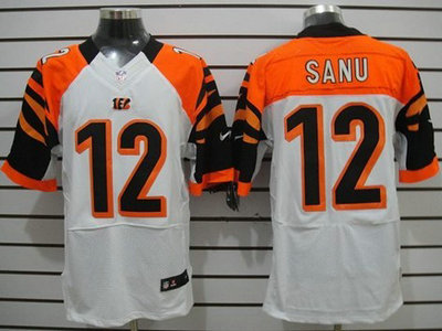 Nike Cincinnati Bengals 12 Mohamed Sanu White Elite Jersey