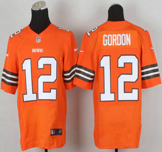 Nike Cleveland Browns #12 Josh Gordon Orange Elite Jersey