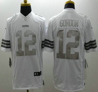 Nike Cleveland Browns #12 Josh Gordon Platinum White Limited Jersey