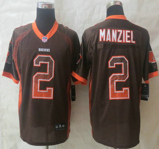 Nike Cleveland Browns #2 Johnny Manziel Brown Elite Drift Fashion Jersey