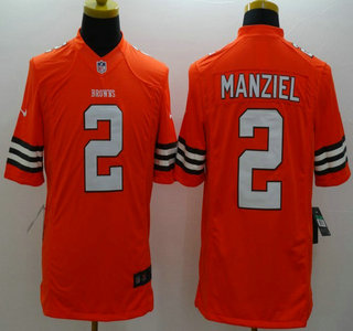 Nike Cleveland Browns #2 Johnny Manziel Orange Limited Jersey