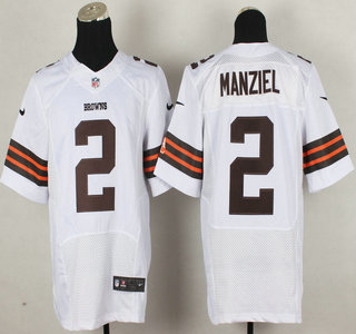 Nike Cleveland Browns #2 Johnny Manziel White Elite Jersey