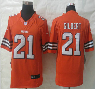 Nike Cleveland Browns #21 Justin Gilbert Orange Limited Jersey