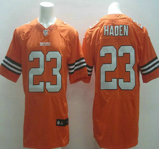 Nike Cleveland Browns #23 Joe Haden Orange Elite Jersey