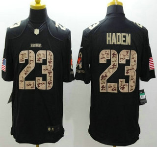 Nike Cleveland Browns #23 Joe Haden Salute to Service Black Limited Jersey