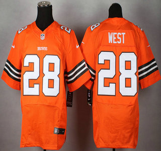 Nike Cleveland Browns #28 Terrance West Orange Elite Jersey