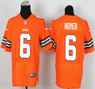 Nike Cleveland Browns #6 Brian Hoyer Orange Elite Jersey