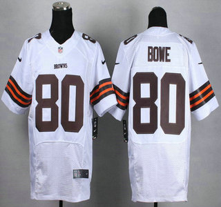 Nike Cleveland Browns #80 Dwayne Bowe White Elite Jersey