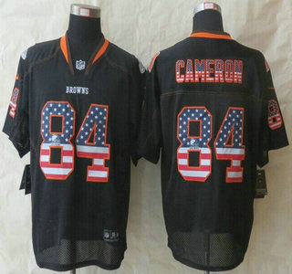 Nike Cleveland Browns #84 Jordan Cameron 2014 USA Flag Fashion Black Elite Jersey