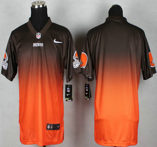 Nike Cleveland Browns Blank Brown With Orange Fadeaway Elite Jersey