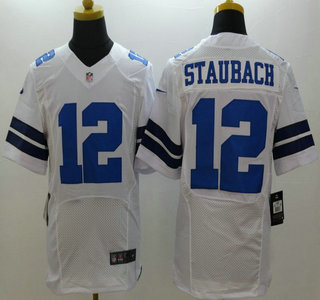 Nike Dallas Cowboys #12 Roger Staubach White Elite Jersey