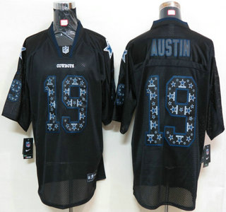 Nike Dallas Cowboys #19 Miles Austin Lights Out Black Ornamented Elite Jersey