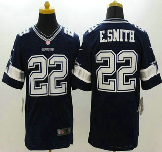 Nike Dallas Cowboys #22 Emmitt Smith Blue Elite Jersey