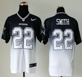 Nike Dallas Cowboys #22 Emmitt Smith Drift Fashion II Blue With White 2013 Elite Jersey