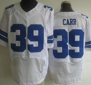 Nike Dallas Cowboys #39 Brandon Carr Elite White Jersey