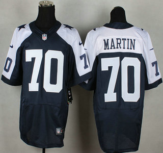 Nike Dallas Cowboys #70 Zack Martin Navy Blue Thanksgiving Elite Jersey
