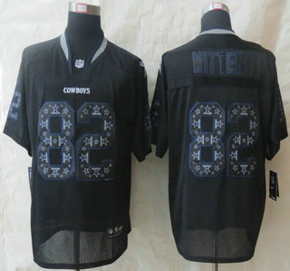 Nike Dallas Cowboys #82 Jason Witten Lights Out Black Ornamented Elite Jersey