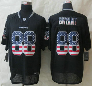 Nike Dallas Cowboys #88 Dez Bryant 2014 USA Flag Fashion Black Elite Jersey
