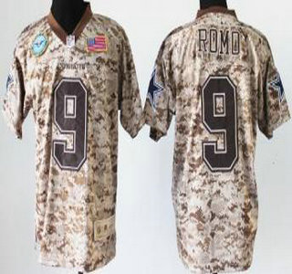 Nike Dallas Cowboys #9 Tony Romo Salute to Service Digital Camo Elite Jersey