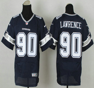 Nike Dallas Cowboys #90 Demarcus Lawrence Elite Navy Blue Jersey