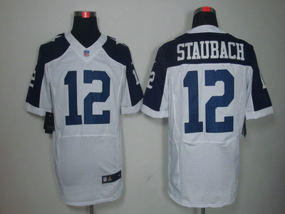 Nike Dallas Cowboys 12 R Staubach White Thanksgiving Elite Jersey