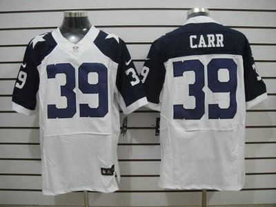 Nike Dallas Cowboys 39 Brandon Carr White Thanksgiving Elite Jersey