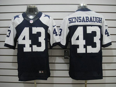 Nike Dallas Cowboys 43 Gerald Sensabaugh Blue Thanksgiving Elite Jersey

