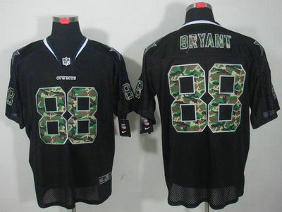 Nike Dallas Cowboys 88 Dez Bryant Black Camo Fashion Elite NFL Jerseys Camo Number