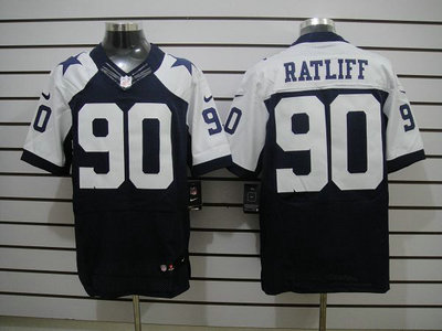 Nike Dallas Cowboys #90 Jay Ratliff Blue Thanksgiving Elite Jersey