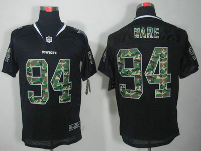 Nike Dallas Cowboys 94 DeMarcus Ware Black Camo Fashion Elite NFL Jerseys Camo Number