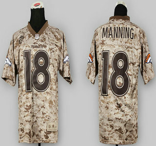 Nike Denver Broncos #18 Peyton Manning US.Mccuu 2013 Camo Elite Jersey