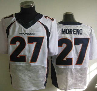 Nike Denver Broncos #27 Knowshon Moreno 2013 White Elite Jersey