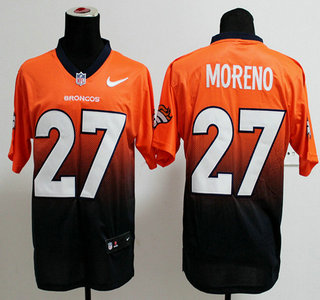 Nike Denver Broncos #27 Knowshon Moreno Drift Fashion II Orange With Blue 2013 Elite Jersey