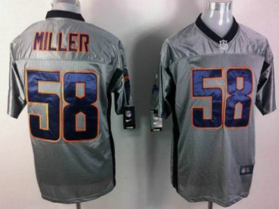 Nike Denver Broncos 58 Von Miller Gray Elite Jersey