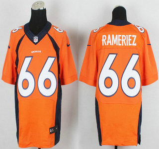 Nike Denver Broncos #66 Manny Ramirez 2013 New Style Orange Elite Jersey
