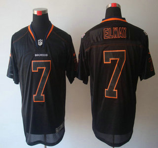 Nike Denver Broncos #7 John Elway Lights Out Black Elite Jersey