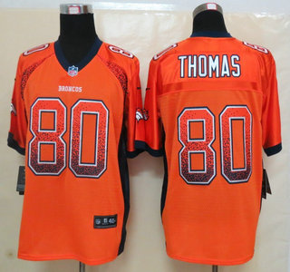 Nike Denver Broncos #80 Julius Thomas Drift Fashion Orange Elite Jersey