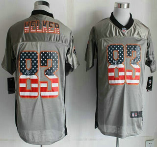 Nike Denver Broncos #83 Wes Welker 2014 USA Flag Fashion Gray Elite Jersey