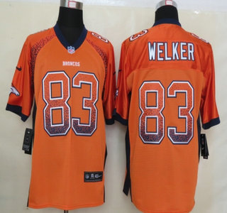 Nike Denver Broncos #83 Wes Welker Drift Fashion Orange Elite Jersey