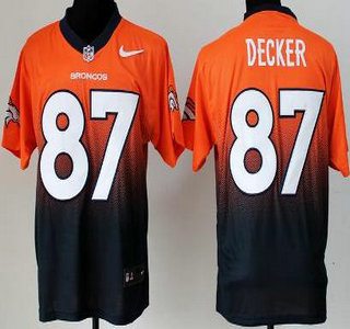 Nike Denver Broncos #87 Eric Decker Drift Fashion II Orange With Blue 2013 Elite Jersey
