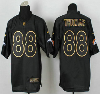 Nike Denver Broncos #88 Demaryius Thomas 2014 All Black With Gold Elite Jersey