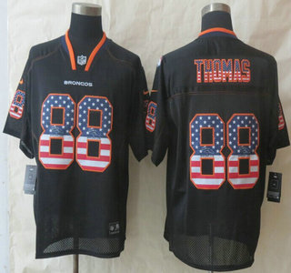 Nike Denver Broncos #88 Demaryius Thomas 2014 USA Flag Fashion Black Elite Jersey