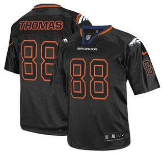 Nike Denver Broncos #88 Demaryius Thomas Black Lights Out Elite Jersey