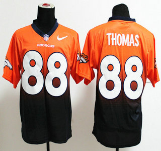 Nike Denver Broncos #88 Demaryius Thomas Drift Fashion II Orange With Blue 2013 Elite Jersey