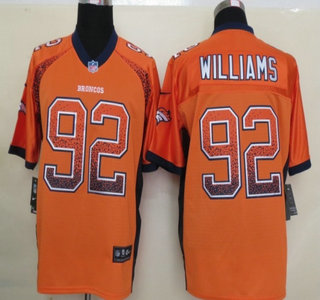 Nike Denver Broncos #92 Sylvester Williams Drift Fashion Orange Elite Jersey