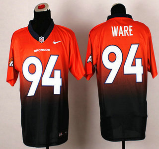 Nike Denver Broncos #94 DeMarcus Ware Drift Fashion II Orange With Blue 2013 Elite Jersey
