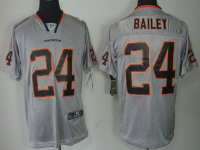 Nike Denver Broncos 24 Champ Bailey Lights Out Gray Elite Jersey