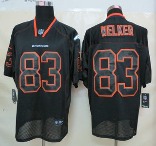 Nike Denver Broncos 83 Wes Welker Lights Out Black Elite Jersey