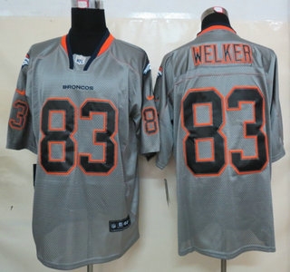 Nike Denver Broncos 83 Wes Welker Lights Out Grey Elite Jersey