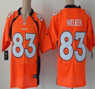 Nike Denver Broncos 83 Wes Welker Orange Elite Jersey
